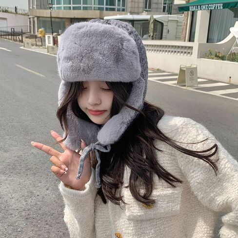 Womens Winter Warm Cable Knitted Hat Thick Fleece Lined Sherpa Pilot Hood Cap Windproof Earflap Beanie Peruvian Trapper Hat in Saudi Arabia