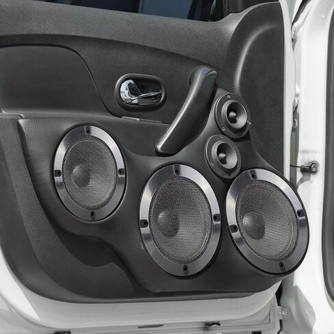 Unifizz Car 2pcs 4inch Metal Glossy Audio Speaker Cover Mesh Subwoofer Grill Horn Guard Decorative Circle Black Protector in Saudi Arabia