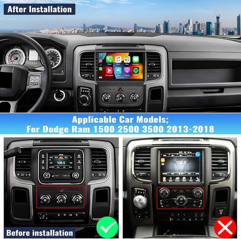 【8-Core 2+64G】راديو سيارة Android 13 لسيارة Dodge Ram 1500 2500 3500 2013-2018 9 بوصات IPS بلوتوث تعمل باللمس ستيريو سيارة مع Carplay لاسلكي Android Auto Mirror Link DSP GPS WiFi SWC+AHD كاميرا احتياطية وميكروفون in Kuwait
