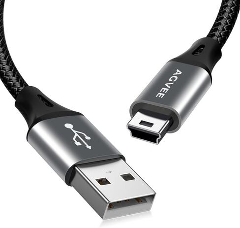 AGVEE 2 Pack 6ft Replacement for Garmin Nuvi GPS Charger Data Cable Gpsmap Charging Cord, TI-84 Plus/CE/C Silver, Blue Yeti USB Microphone/Pro Mic, for Canon IFC-400PCU/300PCU/200U, Black in Kuwait