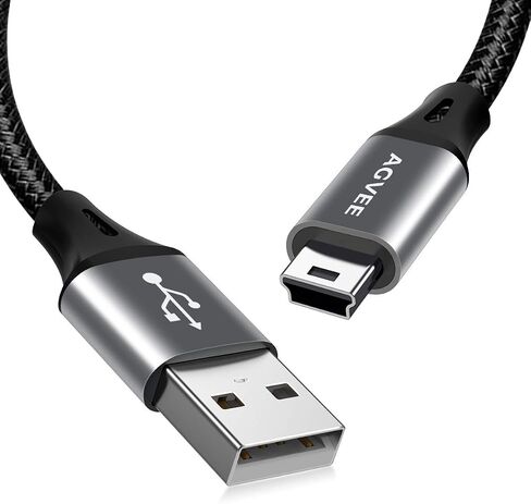 AGVEE 2 Pack 6ft Replacement for Garmin Nuvi GPS Charger Data Cable Gpsmap Charging Cord, TI-84 Plus/CE/C Silver, Blue Yeti USB Microphone/Pro Mic, for Canon IFC-400PCU/300PCU/200U, Black in Kuwait