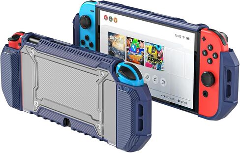 for Nintendo Switch OLED Case 2021,Dockable Switch OLED Protective Case, Solid Silicone OLED Switch Case with Elevated TPU Grip and Hard Shell Transparent Back in Saudi Arabia