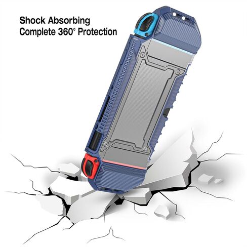 for Nintendo Switch OLED Case 2021,Dockable Switch OLED Protective Case, Solid Silicone OLED Switch Case with Elevated TPU Grip and Hard Shell Transparent Back in Saudi Arabia
