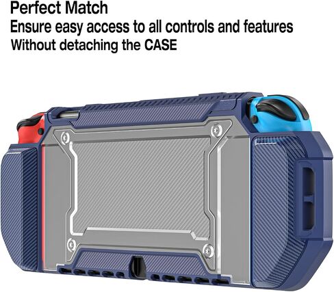 for Nintendo Switch OLED Case 2021,Dockable Switch OLED Protective Case, Solid Silicone OLED Switch Case with Elevated TPU Grip and Hard Shell Transparent Back in Saudi Arabia