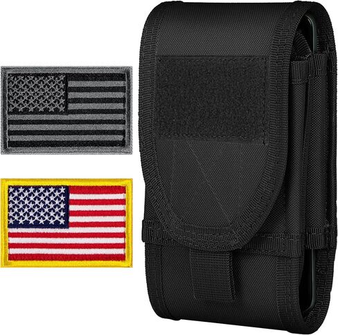 حافظة هاتف ذات سعة مزدوجة من IronSeals، حقيبة حزام مولي تكتيكية مع رقعتي علم لهاتف iPhone 15ProMax/15Pro/14 Plus/14 Pro Max/13 Pro Max/12ProMax، Samsung S23Ultra، حجم كبير وصلابة إضافية in Kuwait