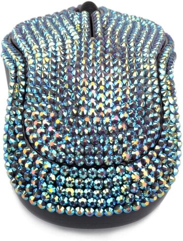 ماوس لاسلكي فاخر من العلامة التجارية Bling Dazzle مرصع بحجر الراين والكريستال لأجهزة الكمبيوتر وأجهزة الكمبيوتر المحمولة المكتبية - ذهبي ملون in Kuwait