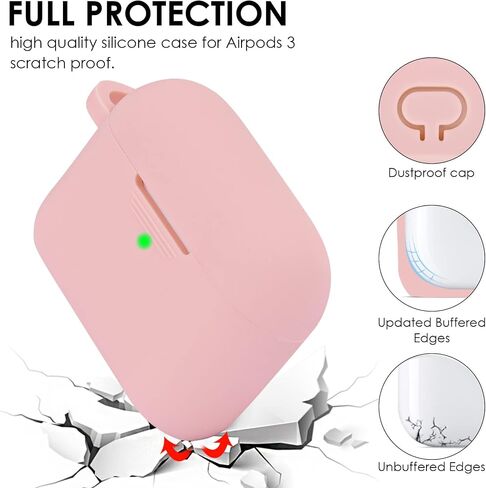 Case for Airpods 3rd Generation 2021, Filoto Silicone Airpod 3 Case Cover with Cute Bling Bracelet Keychain for Women Girl, Apple Airpods Gen 3 Protective Wireless Charging Case (Bling Pink) in Saudi Arabia