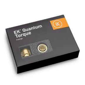 EKWB EK-Quantum Torque STC-10/13 Compression Fitting for Soft Tubing, 10/13mm (3/8"" ID, 1/2"" OD), Gold, 6-pack, 3831109913109