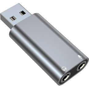 Pastall 𝐔𝐩𝐠𝐫𝐚𝐝𝐞𝐝 USB to 3.5mm Jack Audio Adapter, USB to Aux Adapter External Stereo Sound Card, USB to Headphone Jack Adapter for PS4/PS5/Headphone/Mac/Linux/Laptop/Desktops/Docking Station