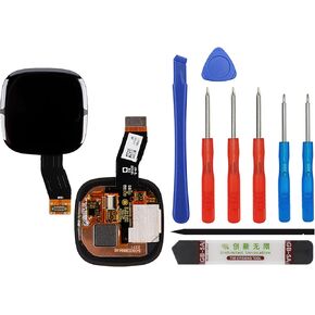 Duotipa [New] LCD Display Touch Screen Digitizer Assembly Replacement for Fitbit Versa 4/Fitbit Sense 2 Watch with Technical Repair Tools Kit-Black.