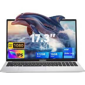 أحدث كمبيوتر محمول من ACEMAGIC 2024، كمبيوتر محمول بشاشة FHD مقاس 17.3 بوصة مع معالج رباعي النواة-12th Alder Lake N97 (يصل إلى 3.6 جيجا هرتز)، وذاكرة وصول عشوائي سعتها 16 جيجابايت وذاكرة قراءة فقط 512 جيجابايت، كمبيوتر محمول تقليدي، بطارية 6000 مللي أمبير in Kuwait