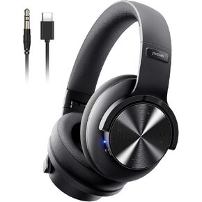 Picun Wireless Bluetooth 5.4 Headphones, 120 Hours Playtime, 3 EQ Modes, Deep Bass, Low Latency, Built-in Microphone, Comfortable and Lightweight Over Ear Headphones for Home,Travel and Office Black