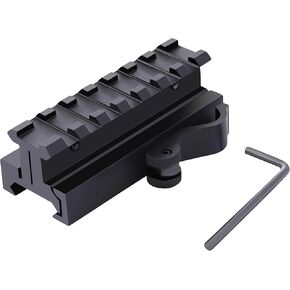 Tactical Low Profile 5 Slot Picatinny Riser Mount with Quick Release, for Red Dots, Scopes, and Optics (0.5 inch H x 2.5 inch L) by Golden Eye Tactical