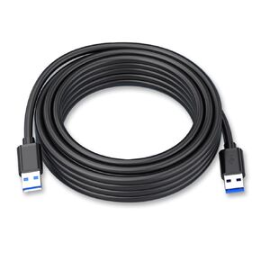 USB A to A Cable: Heavy-Duty 7 Feet USB 3.0 Cable USB A to USB A USB Male to Male Double End USB to USB Cord Compatible with Hard Drive Enclosures, Laptop Cooler and More (7ft - Black)