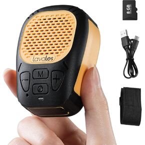 Wearable Bluetooth Speaker with TF Card, Clip-On Wireless Portable Speaker with Built-in Mic for Hands-Free Music/Calls, 12H Playtime, Water Resistant Mini Speaker for Jobsite/Sports/Outdoor