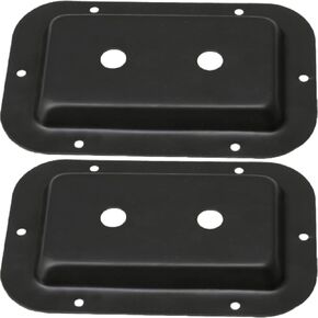 BQLZR Steel Recessed Headphone Jack Plate 1/4inch Black for Speaker Cabinets Pack of 2
