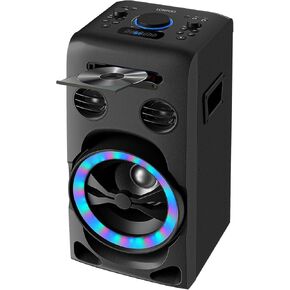 Home Bluetooth Stereo System -100W PartyBox System with CD Player, Bluetooth, FM Radio, USB/AUX Input, R/L Audio Output, Karaoke Function, Earphone Jack, LED Lights