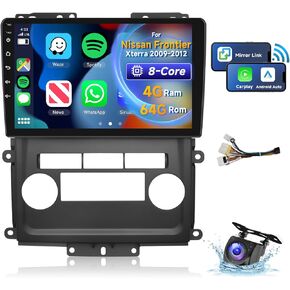 [8 CORE 4G+64G] Car Radio for 2009-2012 Nissan Frontier Xterra with Wireless Carplay/Android Auto, 9 Inch Android 13 IPS Touchscreen Car Stereo, Bluetooth, GPS Navi, WiFi, SWC, Backup Camera
