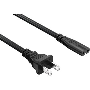 CableLeader 1ft 18 AWG Notebook Power Cord, Non-Polarized IEC320 C7 to 2 Prong NEMA 1-15P, Replacement for PS5 & PS4, Printers, TVs, Black