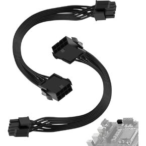 2 Pack CPU 8 Pin ATX Power Extension Cable, EPS 8 Pin Male (4+4) to 8 Pin Female Power Extension Cable for Motherboard 7.9 Inch (20 cm)