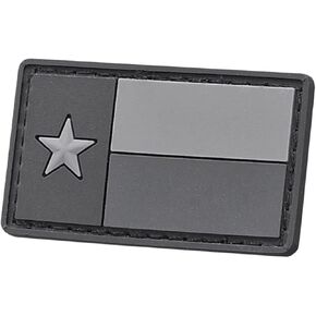 Blackout Mini Small 1x1.75 Texas TX Lone Star PVC State Flag Subdued Morale Tactical Rubber Fastener