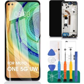 for Moto One 5G UW Screen Replacement for Motorola G 5G Plus LCD Screen for One 5G Display for Edge S Touch Screen XT2075 XT2075-2, XT2075-3 Digitizer Assembly Repair Parts Kits
