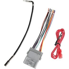NuIth Radio Wiring Harness + Aftermarket Antenna Connector to Factory Radio Adapter Compatible with GM/GMC/Sierra/Chevy/Buick 2002-2008 Aftermarket Stereo Wire Cable Plug