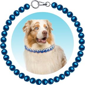 KUDES Chunky Pearl Dog Necklace (Beads 20mm),Strong Stainless Steel Wire Rope,Elegant Classic Super Big Pink Pearl Collar Necklace Jewellery Accessories for Medium Large Dogs Occasions and Gatherings