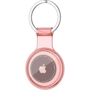 Waterproof AirTag Holder Case AirTag Keyring for Apple AirTag, Full-Sealed TPU Cover 360°Protective AirTags Case Transparency Tracker Keychain for AirTag Accessories Luggage Dog Cat Collar, Clear