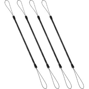 Mabor 4Pcs Pen Leash, Stylus Pen Tether, Plastic Elastic Tether Lanyard for Touch Pens Black Retractable Anti-Lose Tablet Pens Pen Leash for Clipboard Coil Lanyard