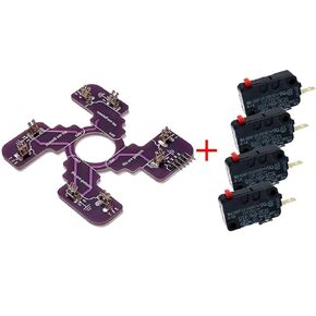 Replaced JLF PCB for Sanwa TP-MA PCB Board With 4pcs D3V .187" Microswitches Hot Swap Joystick Board for OTTO DIY V2 V5 Kit (Black with 4pcs D3V switches)