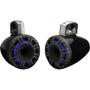 KICKER 51KMTCXL8 8"(200mm) Horn Loaded Compression Driver Coaxial Tower System, Black, RGB LED Lighting, 250 Watts RMS, 500 Watts Peak, One Pair