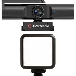 AVerMedia PW513 Live Streamer CAM Light, 4K Ultra HD USB Webcam with Rechargeable Mini RGB Light for Gaming and Live Streaming, Works with OBS, Streamlabs, Zoom, Teams and Skype