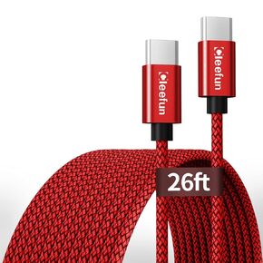 CLEEFUN USB C to USB C Cable 3ft, 1-Pack Type C to C Charger Cable 60W Fast Charging for iPhone 16 Pro Max/Plus/Pro, for iPhone 15 Pro Max Plus, for iPad/MacBook USB-C, Galaxy S24 S23
