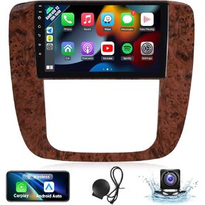 Naifay Android Car Radio Stereo for GMC Yukon Chevrolet Chevy Silverado Tahoe Suburban 2007-2012 with Carplay Android Auto, 2+32G 9 Inch IPS Touch Screen for Chevy Car Stereo with Bluetooth GPS WiFi