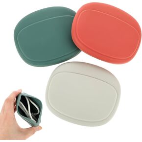 3 PCS Silicone Headphone Organizer Data Cable Storage Case Portable Mini Key Box Cord Organizer Pouch Bag Purse Travel Accessories Home or Workplace Lipstick Winder Holder Keeper
