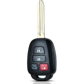 Key Fob Keyless Entry Fits for 2013-2018 Toyota RAV4 / 2014-2019 Highlander / 2018-2019 Sequoia Remote Control Key Replacement 4 Button GQ4-52T 89070-0R100 H-Chip