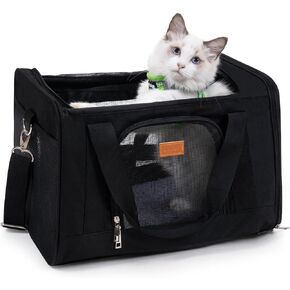 Cat Carrier, Dog Carrier, Cat Bag Carrier, Cat Travel Carrier, Soft-Sided and Scratch-Proof mesh Cat Bag Pet Carriers, Travel Puppy Carry, Pet Home, Grey …