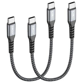 SUNGUY USB C to USB C 1.5FT [2Pack], 60W USB C Cable PD Fast Charge USB 2.0 Type C Charger Cord Compatible for iPhone 16 15 Pro/Pro Max/Plus, Samsung Galaxy S23, MacBook Air/Pro, iPad Pro/Air