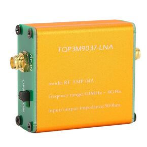 1.95GHz at 20dB Low Noise Amplifier, 0.1MHz‑6GHz Full Band RF Power Preamplifier, SMA Female RF Wideband Amplifier Broadband Module Receiver for Shortwave, FM Radio(Shipped with Built in Battery)