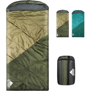 AGEMORE Camping Sleeping Bag, Double and Single Size, Lightweight Sleeping Bag for Adults Kids, Warm & Cold Weather Sleeping Bag for Camping, Backpacking Or Traveling