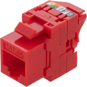 NavePoint CAT6A Unshielded Toolless Keystone Jack 25 Pack, Red