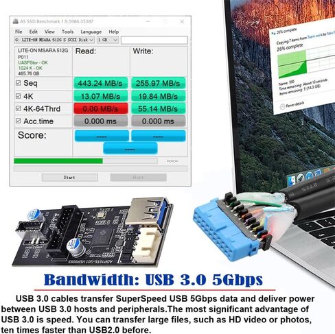 xiwai منافذ مزدوجة USB 3.0 19/20Pin & Type-E فاصل رأس أنثى إلى موصل اللوحة الأم 19/20Pin PCBA محور محول 5 جيجابت في الثانية in Kuwait