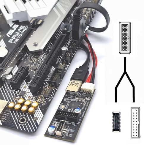 xiwai منافذ مزدوجة USB 3.0 19/20Pin & Type-E فاصل رأس أنثى إلى موصل اللوحة الأم 19/20Pin PCBA محور محول 5 جيجابت في الثانية in Kuwait