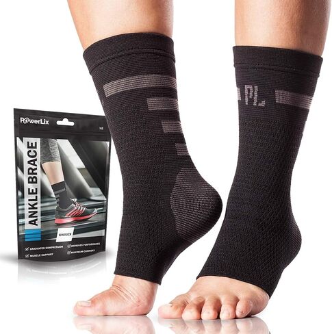 POWERLIX Legs Orthopedic Brace Compression Support Sleeve (Pair) for Swelling, Sprain, Plantar Fasciitis, Arthritis, Tendinitis in Saudi Arabia