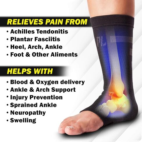 POWERLIX Legs Orthopedic Brace Compression Support Sleeve (Pair) for Swelling, Sprain, Plantar Fasciitis, Arthritis, Tendinitis in Saudi Arabia