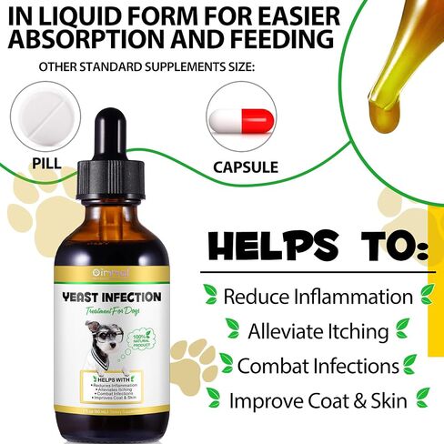 Dog Antibiotics for Skin Infection, Dog Antibiotics, Antibiotic for Dogs, Natural Antibiotics for Dogs Multivitamin Support Immune and Dog Allergy Itch Relief, Pet Antibiotics Supplement, 2 Fl Oz in Kuwait
