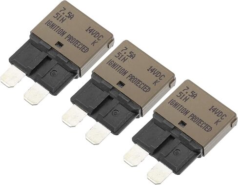 Motoforti Universal Car E37 Circuit Breakers Fuses Replacement, 7.5A 14V, Durable, Plastic Metal, Dark Brown, 3 Pcs in Saudi Arabia