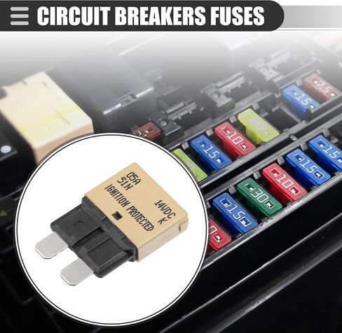 Motoforti Universal Car E37 Circuit Breakers Fuses Replacement, 5A 14V, Durable, Plastic Metal, Brown, 3 Pcs in Saudi Arabia