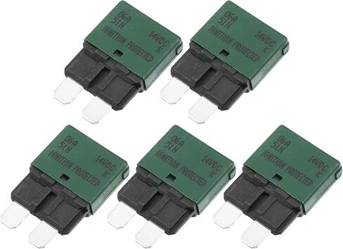 Motoforti Universal Car E37 Circuit Breakers Fuses Replacement, 6A 14V, Durable, Plastic Metal, Dark Green, 5 Pcs in Saudi Arabia